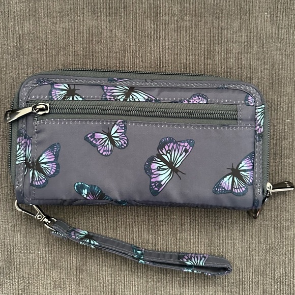 Lug Gray Butterfly Splits XL Wristlet Wallet - Picture 2 of 7